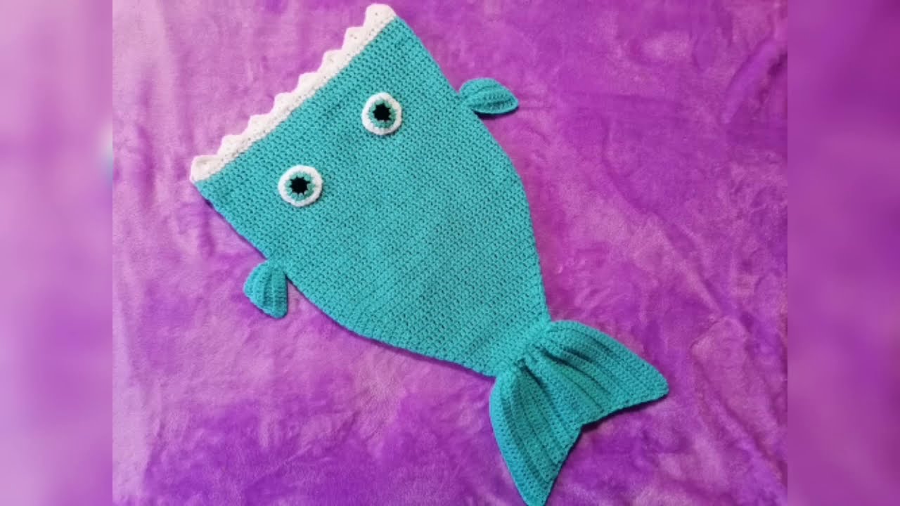 Costalito de tiburón y cola de sirena en un solo video tejido a crochet fácil | Nya crochet🧶