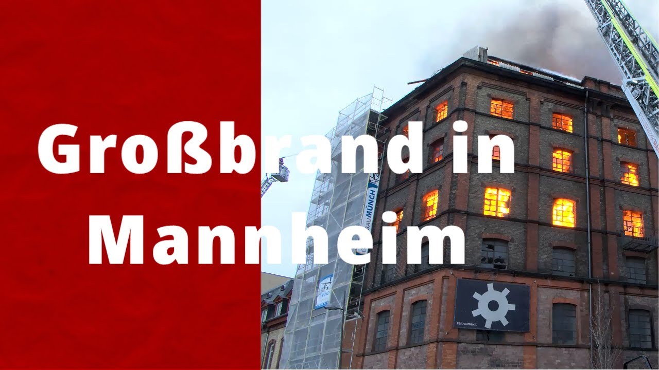 Großbrand in Mannheim -  150 Anwohner evakuiert