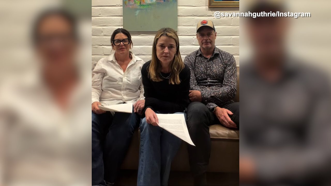 Watch: Savannah Guthrie, family issue plea for missing mother's return home