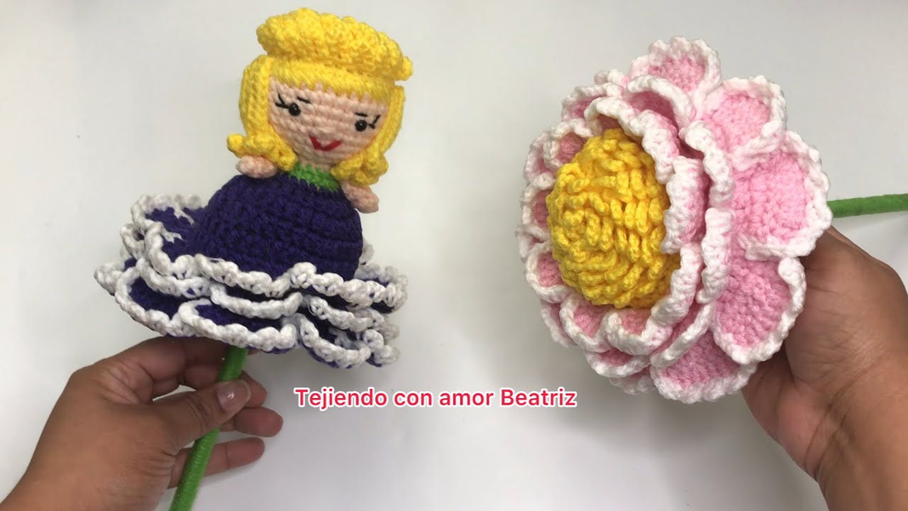Peonias Reversible a crochet 🌸 MAGIC PEONYFLOWER crochet doLL- english subtitles tutoríal.!