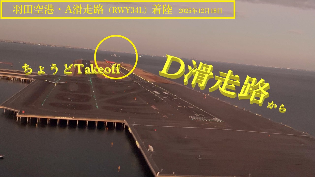 【羽田空港】A滑走路・着陸　＠JAL124（2025年12月18日）