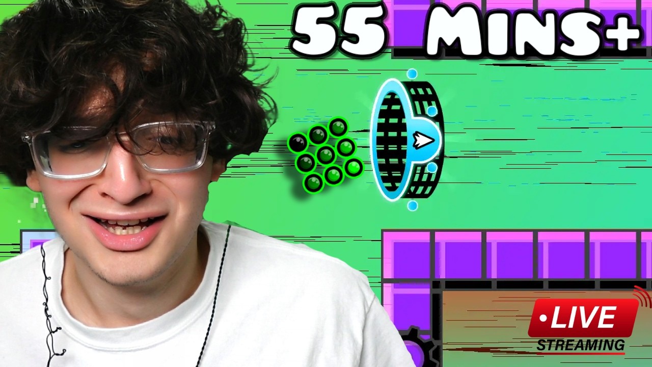 🔴Let's BEAT EON!🔴29.54% HUGE FLUKE INCOMING?🔴DAY 2🔴55 MINUTE LEVEL🔴GEOMETRY DASH!🔴(!twitter, !help)
