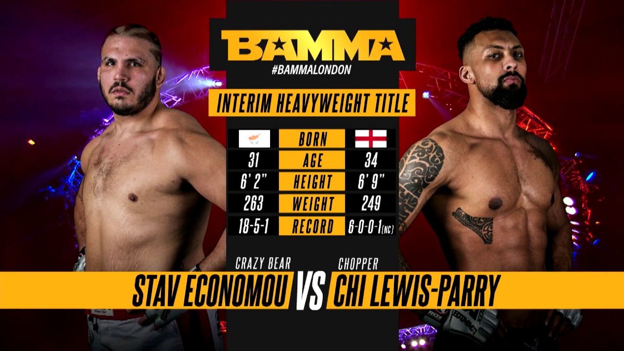 BAMMA 34: Stav Economou vs Chi Lewis-Parry