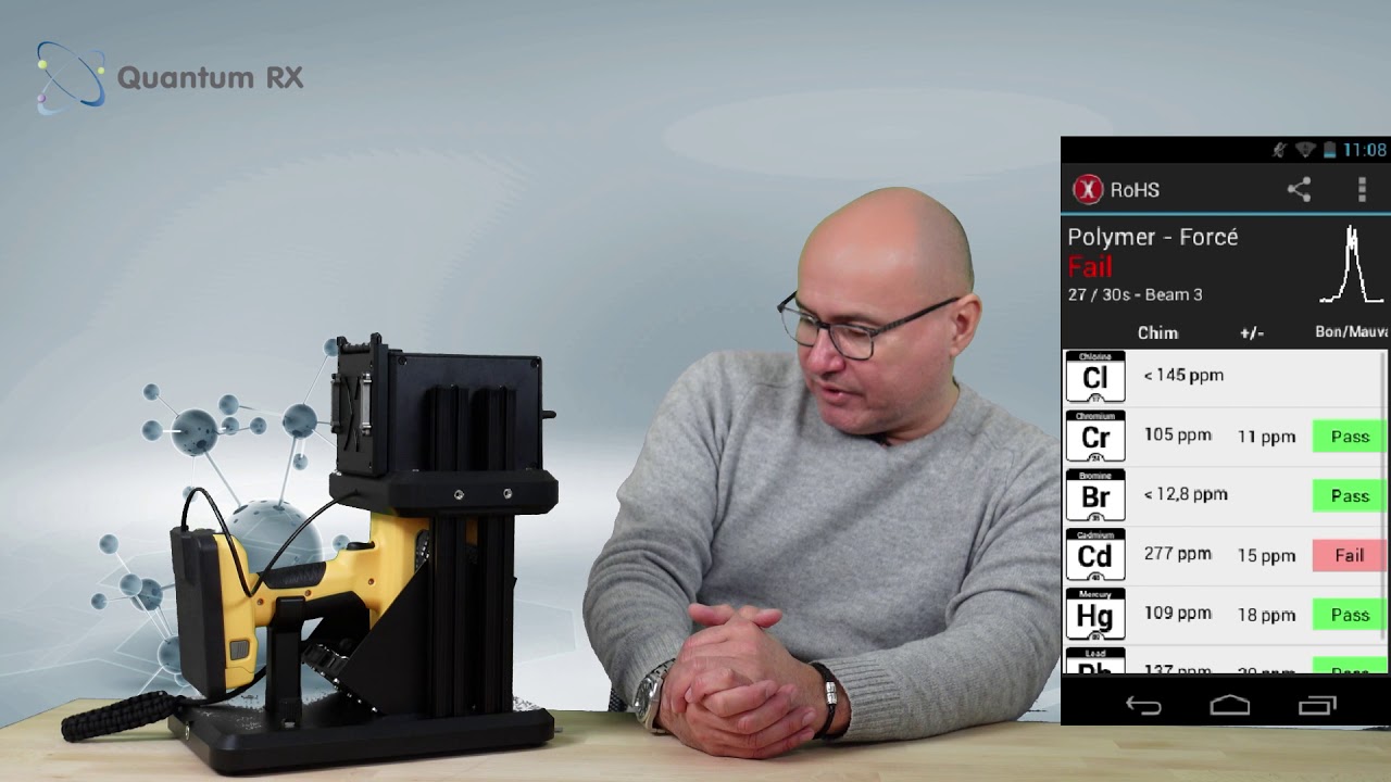 Présentation de l'application ROHS avec notre XRF X-50 et son stand de mesure