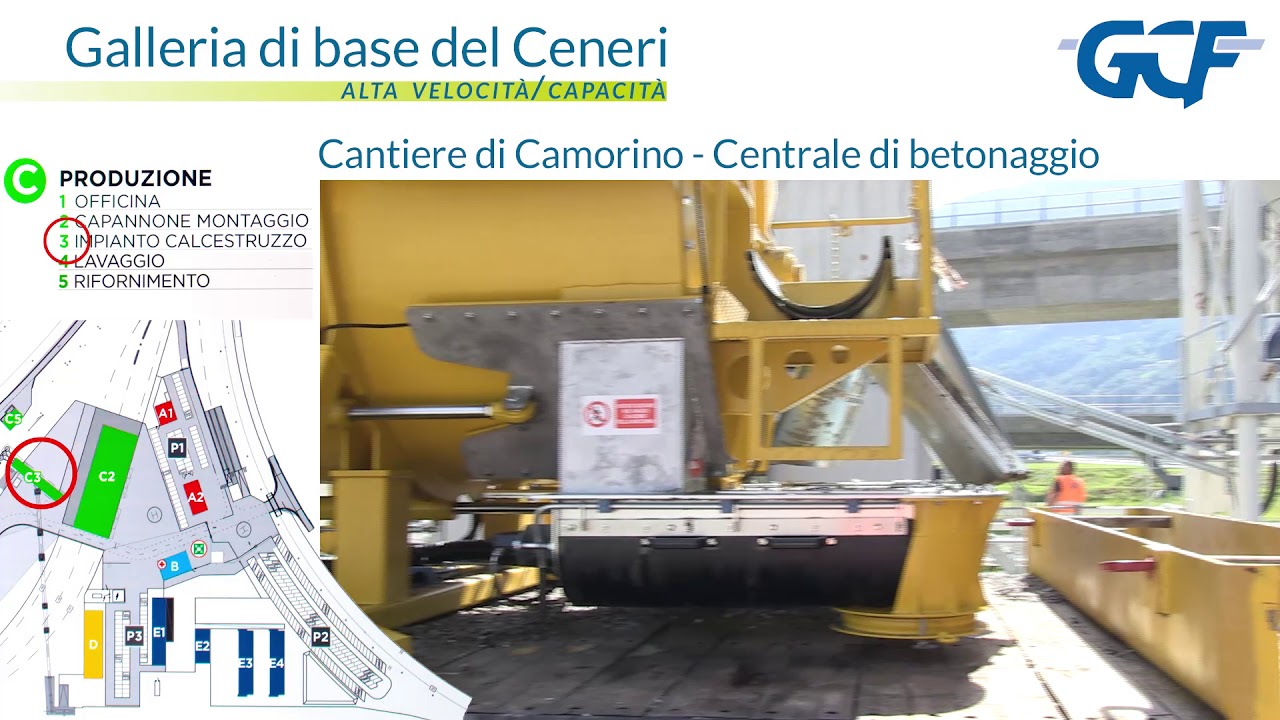 Cantieri GCF di armamento ferroviario. Linea Alta Velocità della Galleria di Base del Monte Ceneri.