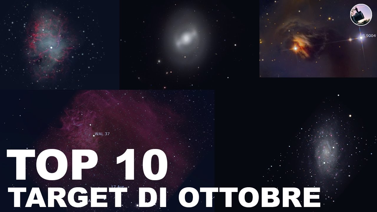 TOP 10 OGGETTI ASTRONOMICI DA FOTOGRAFARE AD OTTOBRE in base alla MAGNITUDINE