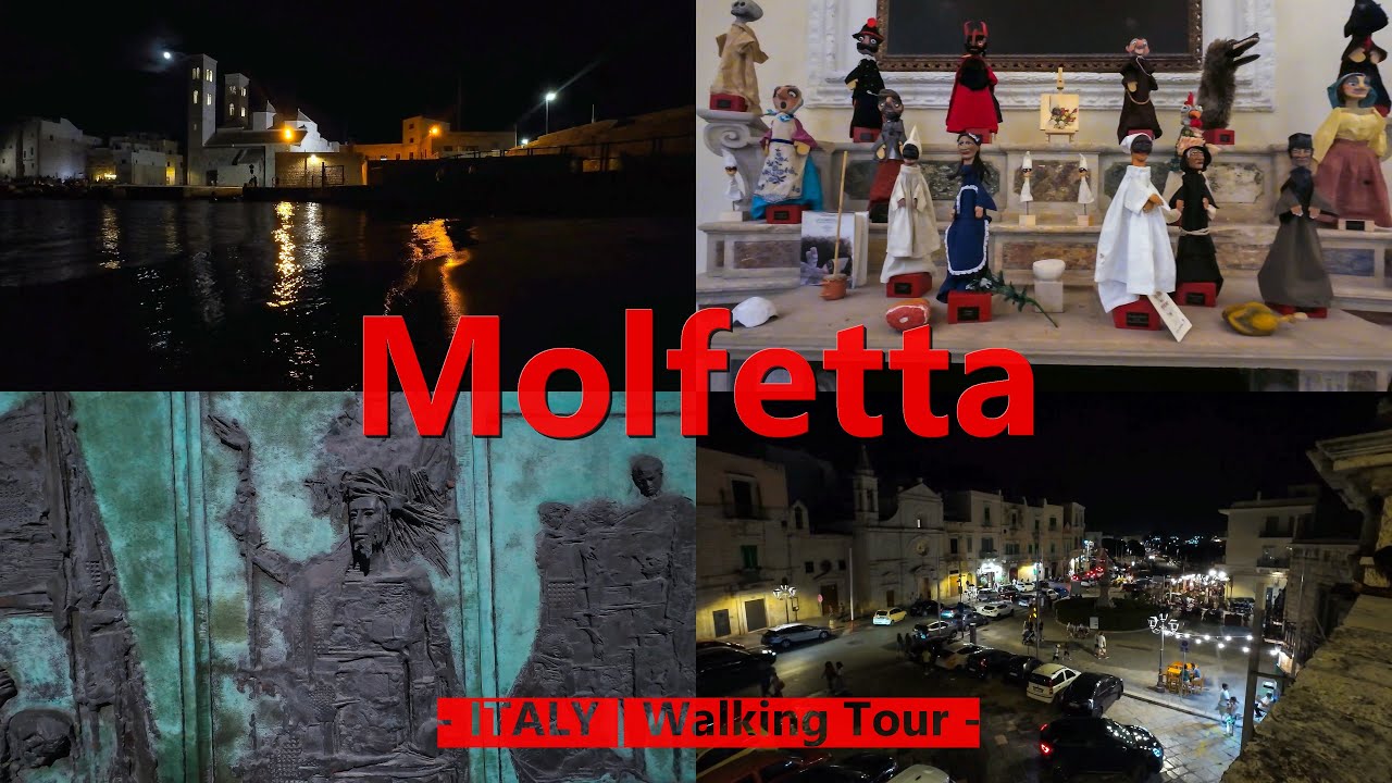 Molfetta. Nocne zwiedzanie. | Walking Tour | ITALY 🇮🇹 | 4K60fps