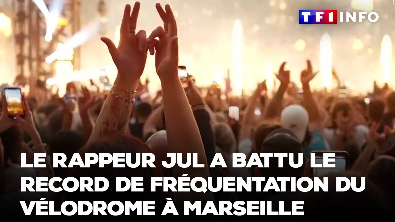 Le rappeur Jul électrise bat le record de fréquentation du Vélodrome à Marseille｜TF1 INFO