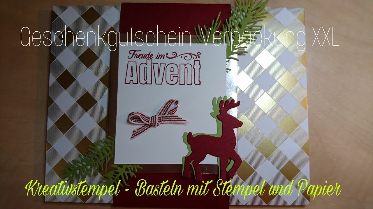 Geschenkgutscheinverpackung XXL 21 x 15,5 cm mit Envelope Punch Board von Stampin Up