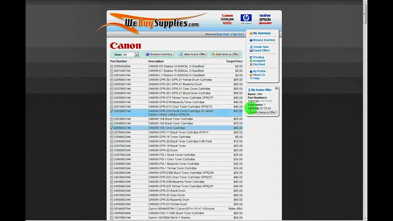 Sell Ink Cartridges