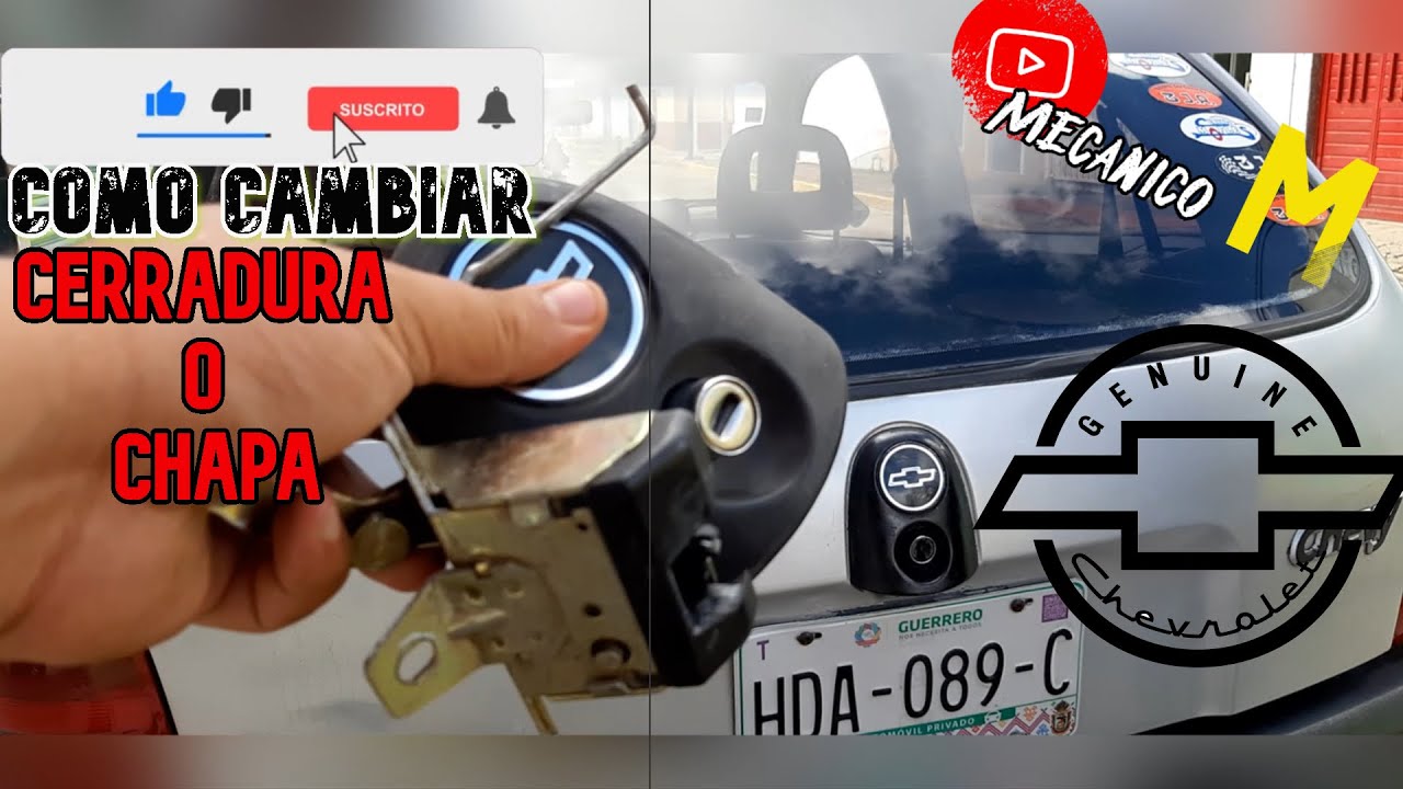 COMO QUITAR E INSTALAR CHAPA O CERRADURA  TRACERA DEL CHEVY