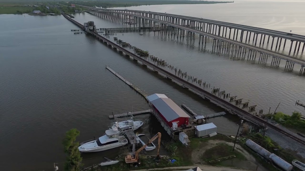 Drone View of Manchac Pass, Louisiana