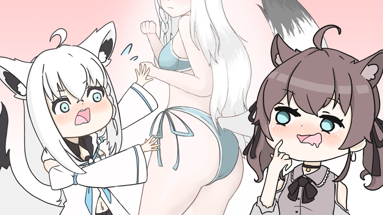 【手描き】フブキにセクハラしまくるまつりちゃん【白上フブキ/夏色まつり/ホロライブ切り抜き/切り抜き漫画】