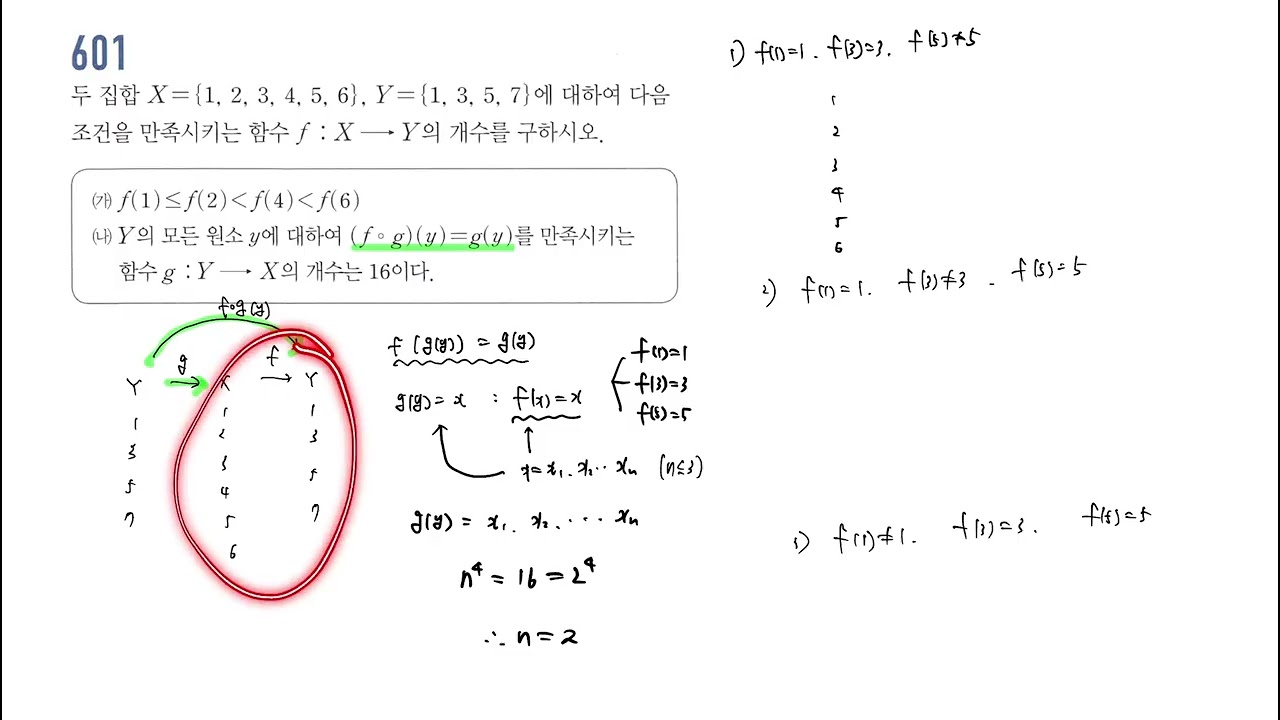 고쟁이 공통수학2 601번│함수│step3 내신 최상위권 굳히기를 위한 최고난도 유형