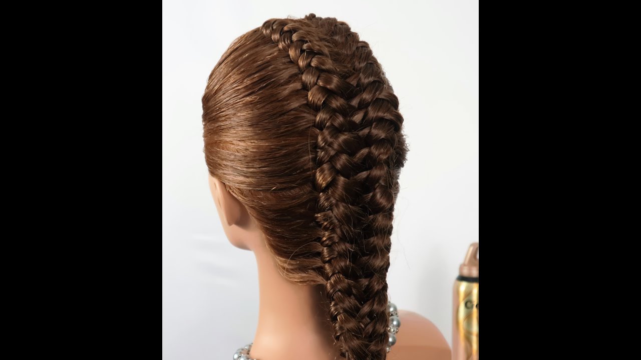 trenza con nudos traslapados por encima
