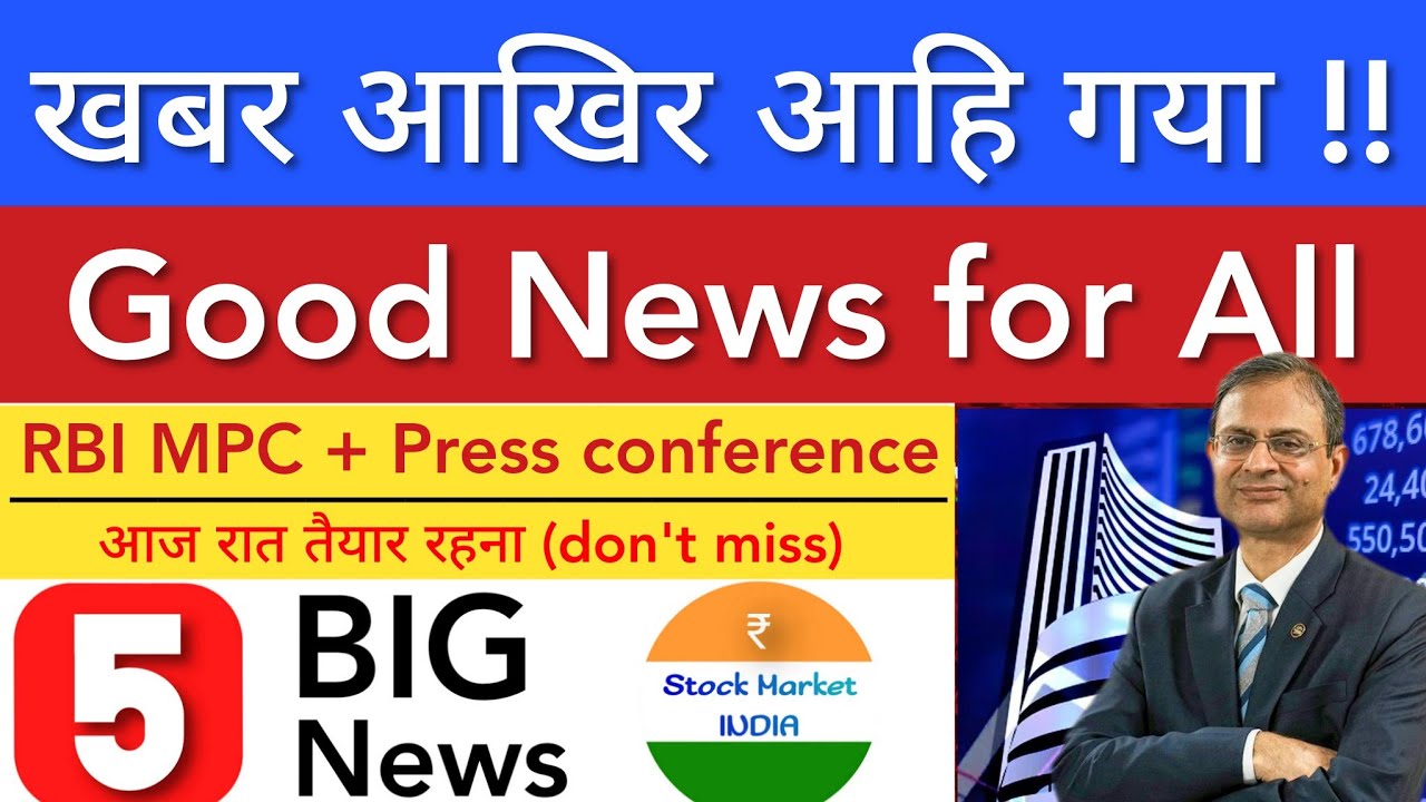 RBI MPC OUTCOME 💥 SHARE MARKET LATEST NEWS TODAY | STOCK MARKET INDIA