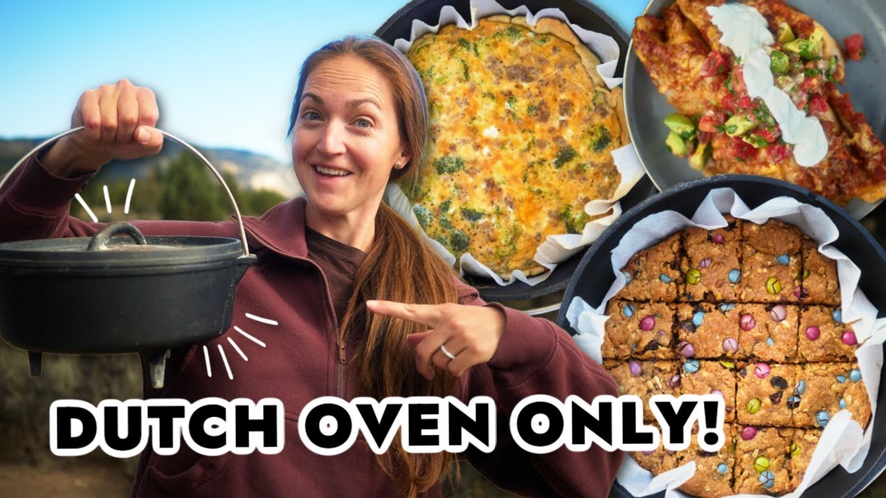 ONLY A DUTCH OVEN! 3 Delicious Dutch Oven Camping Meals in a Day