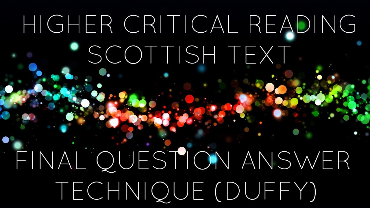 Scottish Text Final Question Answering Technique (Duffy)