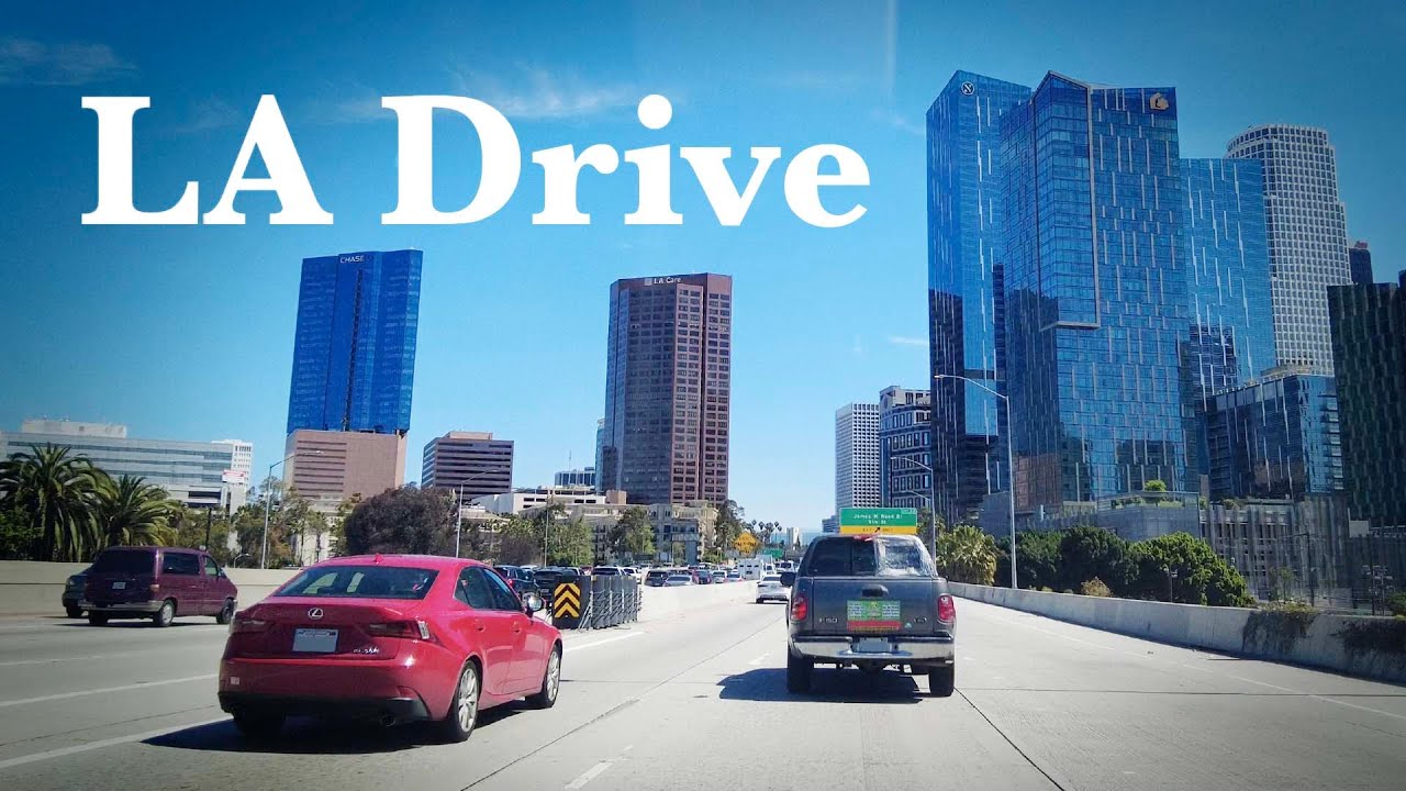 Los Angeles Drive 4k -Through Downtown to Dodger Stadium