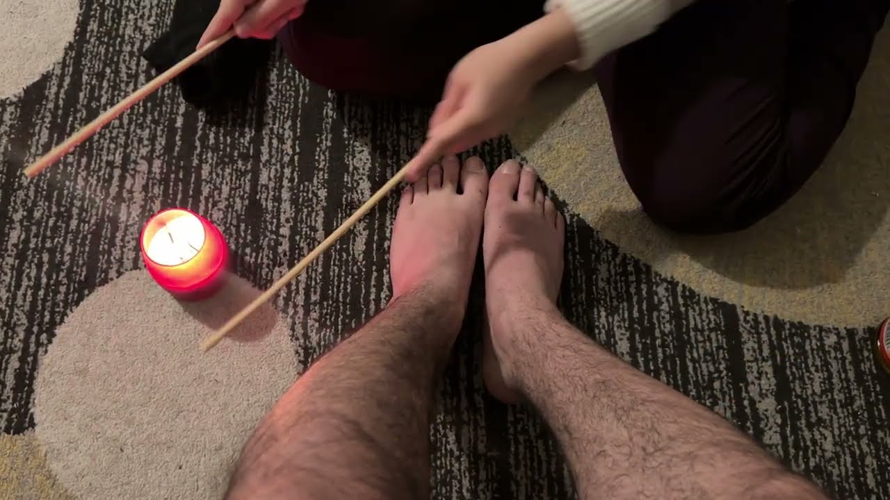 {ASMR} Calming foot massage ASMR experience with soft candlelight for a peaceful atmosphere