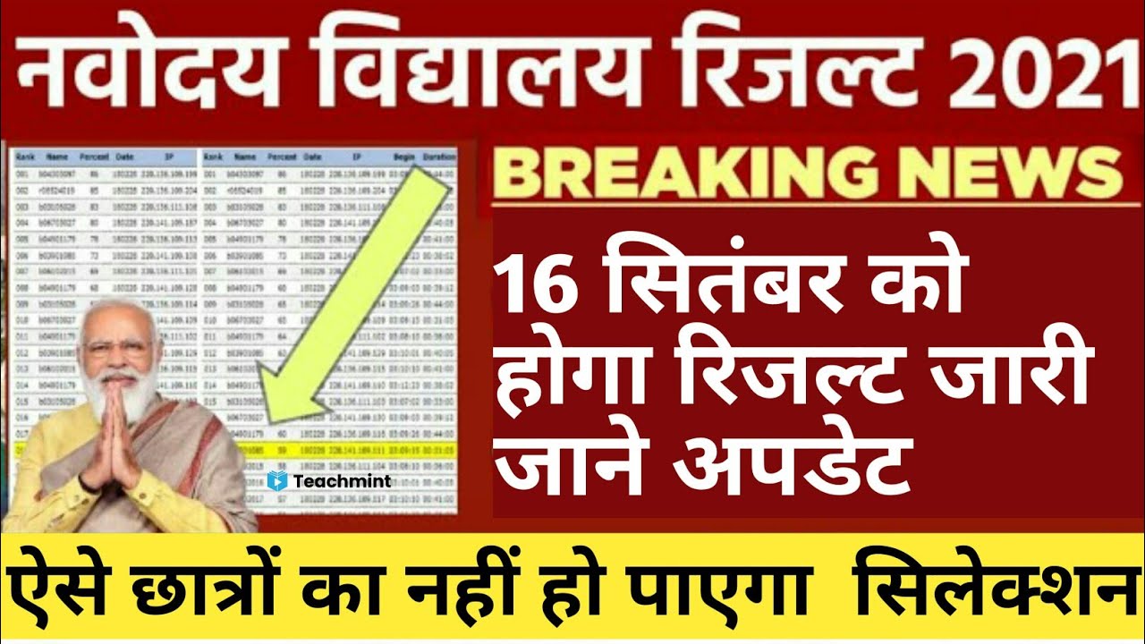 Navodaya Vidyalaya Result 2021 | Navodaya Vidyalaya Class 6 th Result 2021 |teachmint |Navodaya