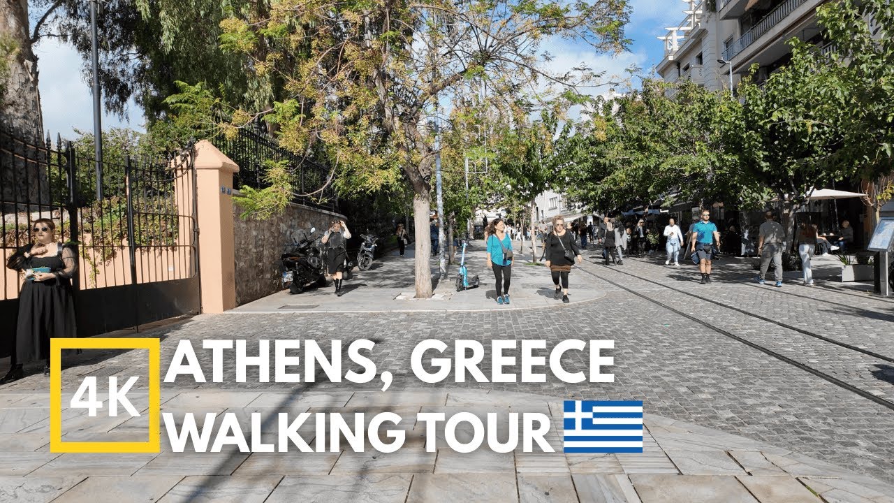 Sunny Central Athens 4K Walking Tour 🇬🇷