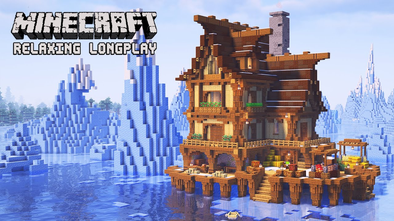 Frozen Ocean - Cozy Cottage House | Minecraft Relaxing Longplay (No Commentary)