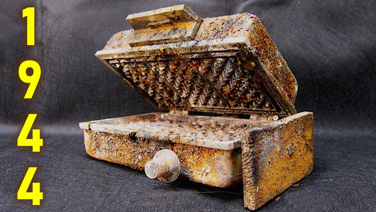 84 years old Antique Wooden Waffle Maker Restoration