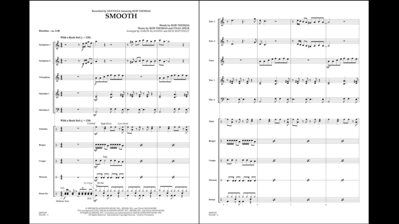 Smooth arranged by Aaron Klausing/edited by Rick Mattingly