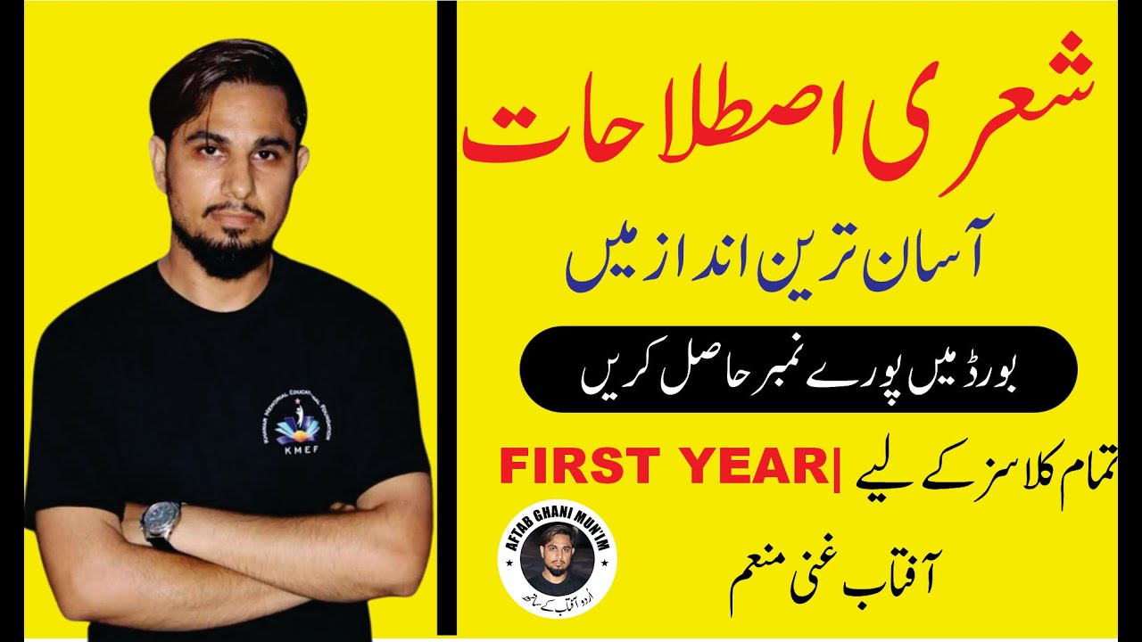 Shairi Istalahat |first year mcqs| urdu inter 11| Aftab Ghani Munim