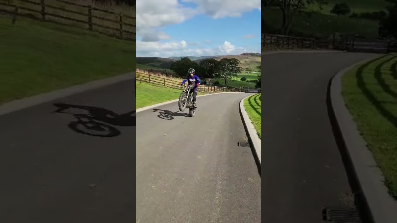 Wheelin' the @electricmotion_uk factor-e at @InchPerfectTrialsIPT #motorcycle #trials #wheelie