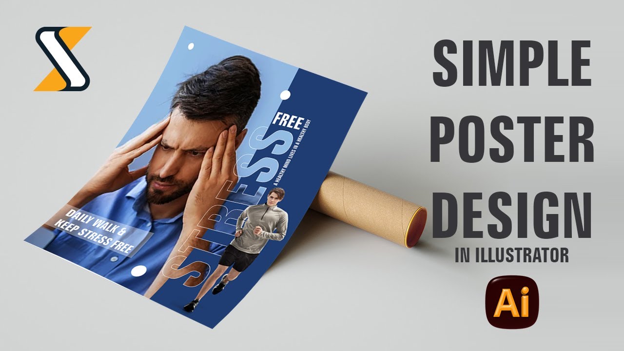 how to make simple & easy poster design in illustrator