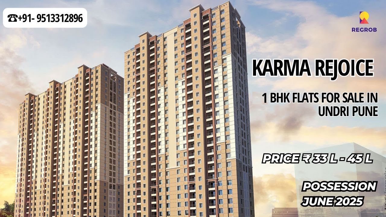 Karma Rejoice | +91-9513312896 | 1 BHK Flat For Sale in Undri Pune | Price ₹ 33 Lacs #flatsforsale