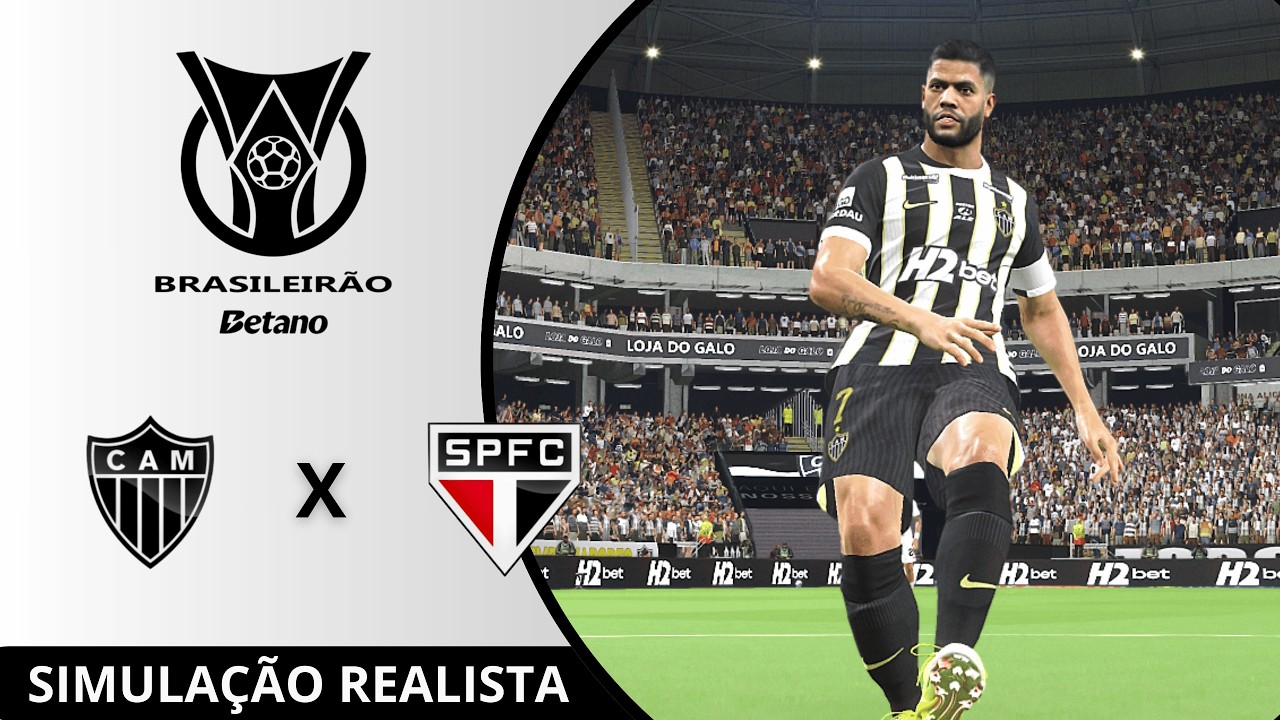 Atlético MG vs São Paulo | Brasileirão 2026 | Simulação Realista Pes 2021 Ultra HD (60FPS)