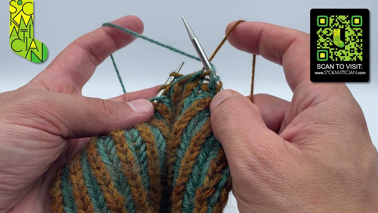 Simple Left-Leaning Single Decrease in Double-Knitted Brioche — A Sockmatician Tutorial