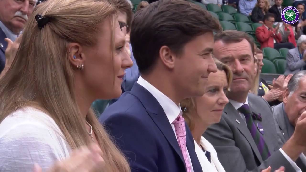 Royal Box guests introduced to the Saturday Centre Court crowd