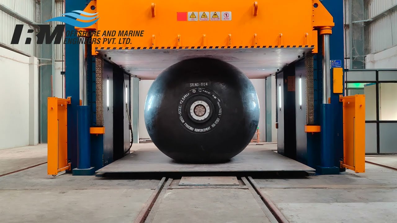Load Deflection Test of IRM Pneumatic Floating Fender.