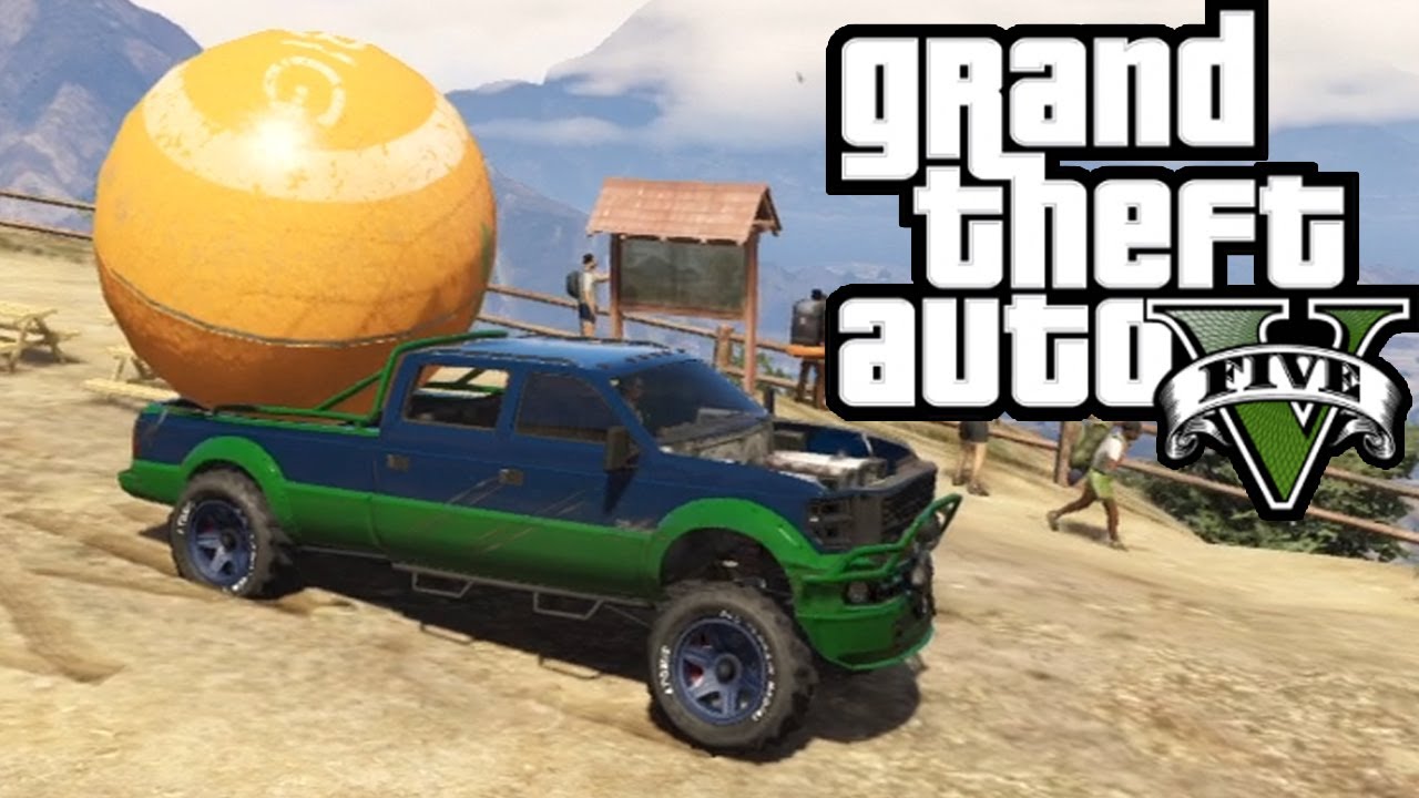 ★ GTA 5 - Hauling the Giant Orange Ball! Offroad 4x4! - GTA V Online Funny Moments!