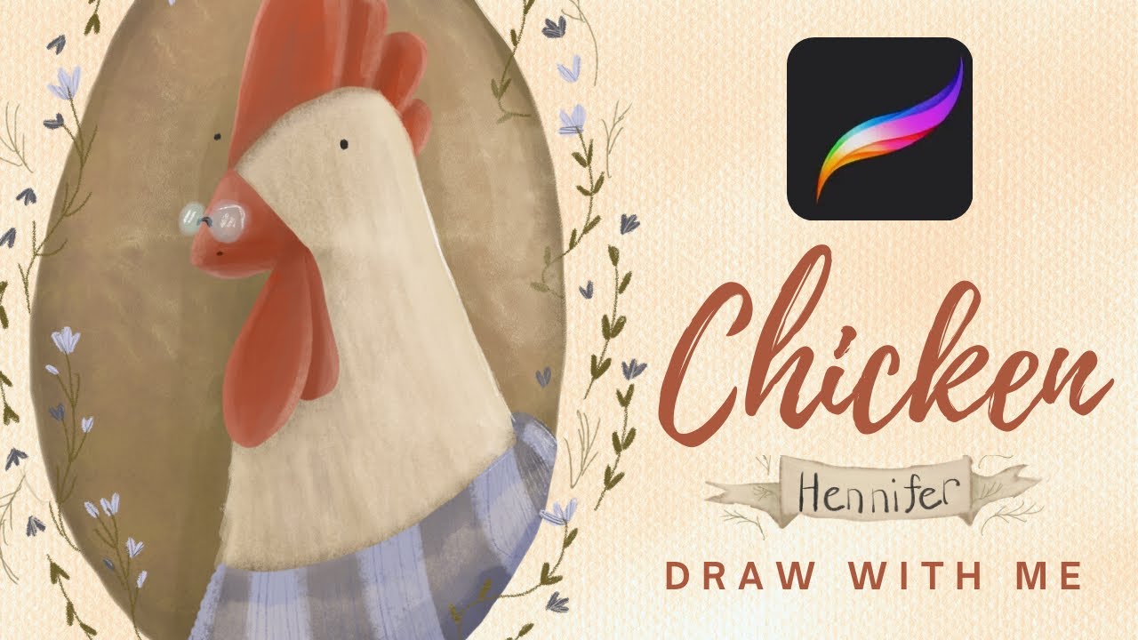 Charming Chicken Portrait 🐔✨ | Procreate Timelapse Drawing #digitalart #art #digitalillustration