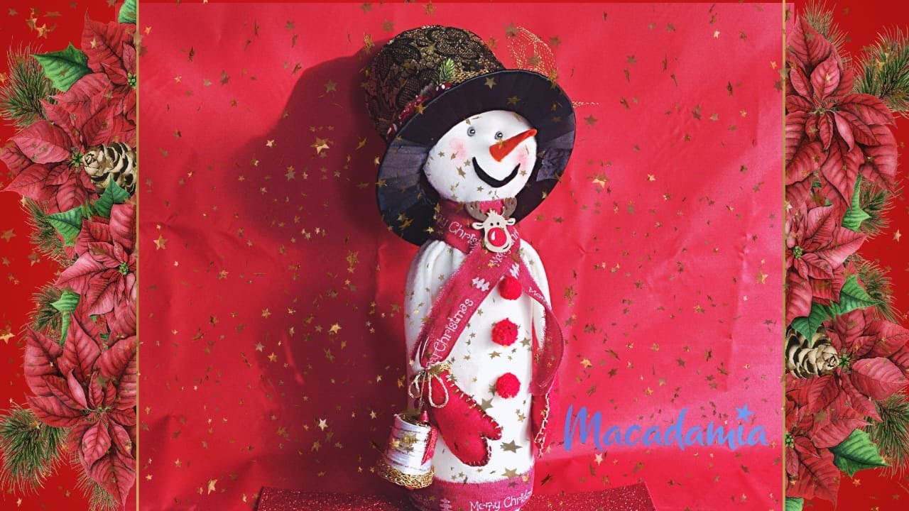 ☃️Pupazzo di Neve fermaporta☃️-DECORAZIONI NATALIZIE FAI DA TE- Macadamia Handmade