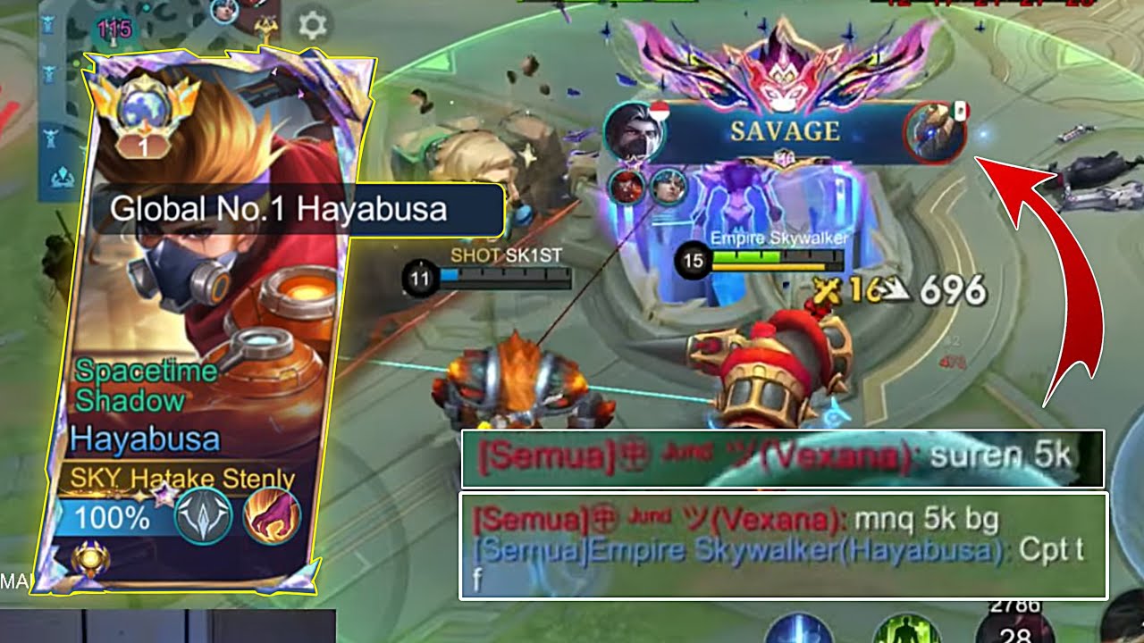 SAAT HAYABUSAKU DI REMEHKAN SULTAN SOMBONG AUTO MODE SHARINGAN ! 11K MATCH TOP 1 HAYABUSA GAMEPLAY !