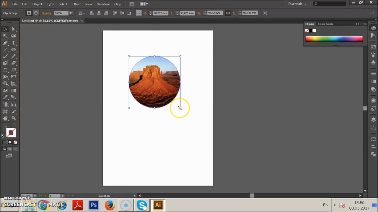 Adobe Illustrator CS6 Ders 29  Make Clipping Mask - Resmi Objenin İçine Gömme (Resim Kesme) İşlemi