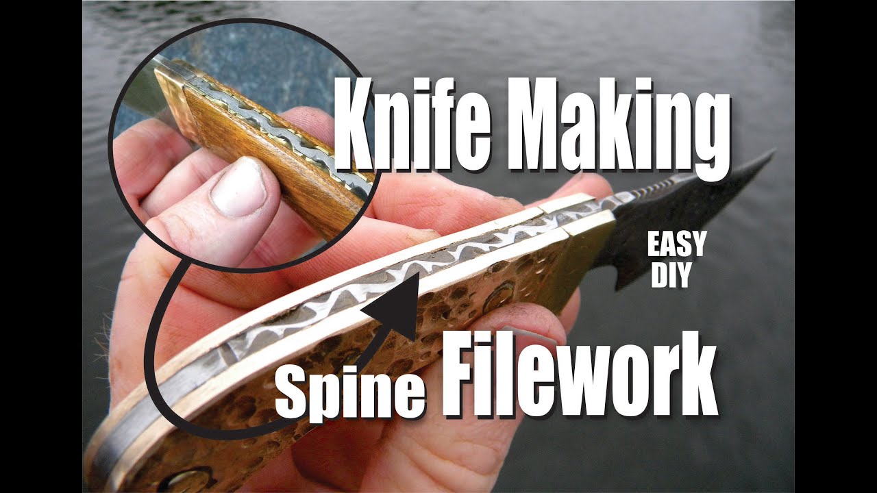 DIY Easy knife Making Spine Filework