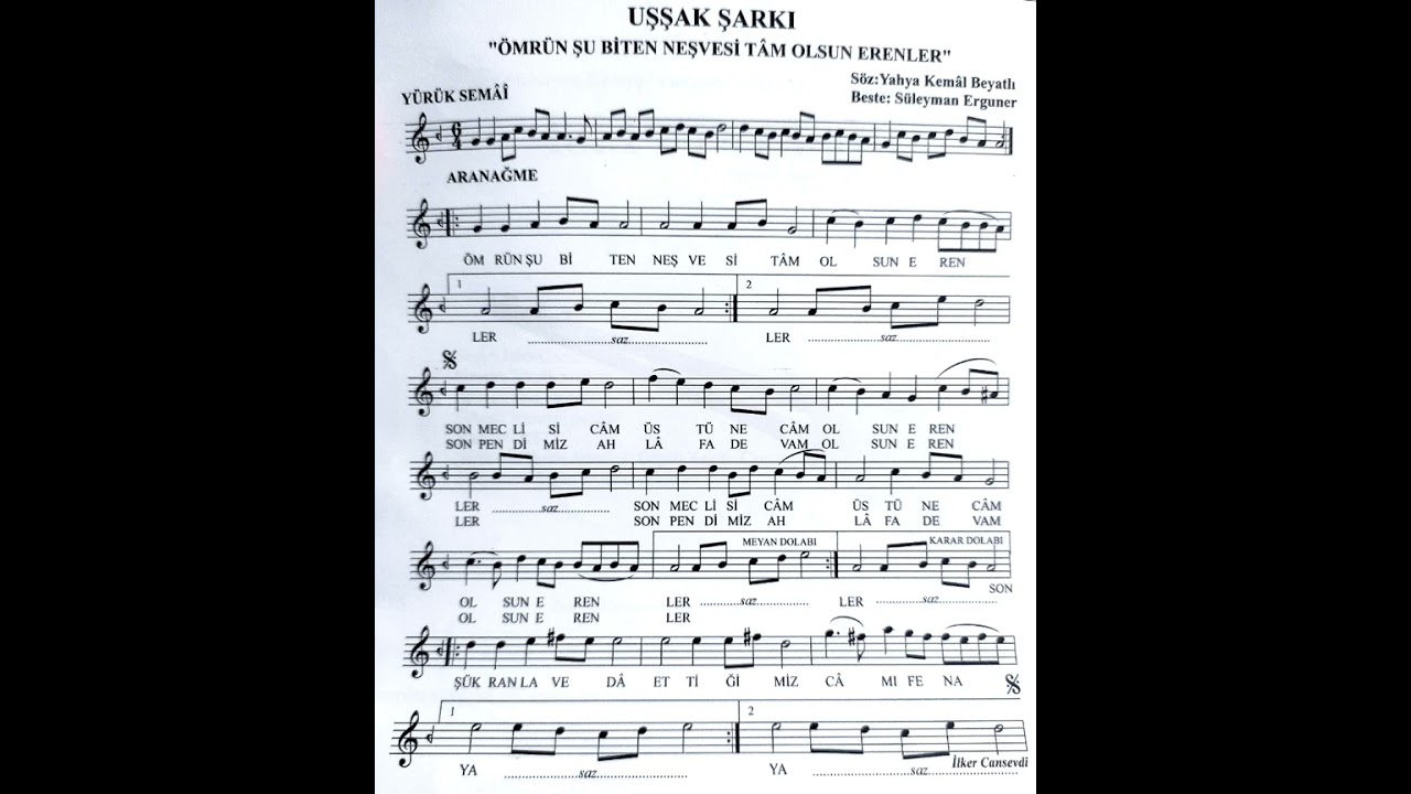 Uşşak Eser - Ömrün şu biten neşvesi tam olsun erenler