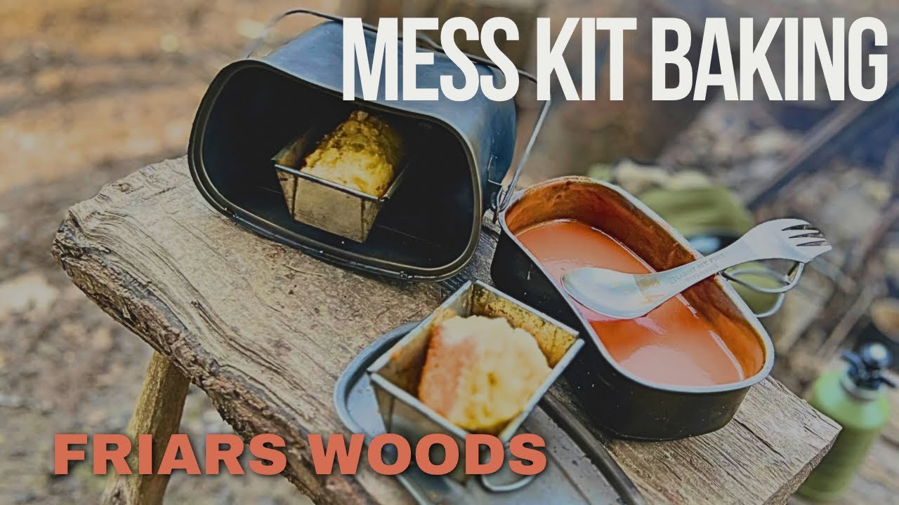 Mess Kit baking - Friars Woods - Bushcraft Essentials Titanium Stove -  Frost River Pack - Carving
