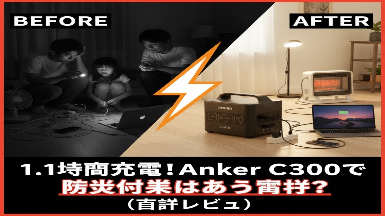 「1.1h充電」Anker Solix C300が防災の常識を変える (徹底レビュー)