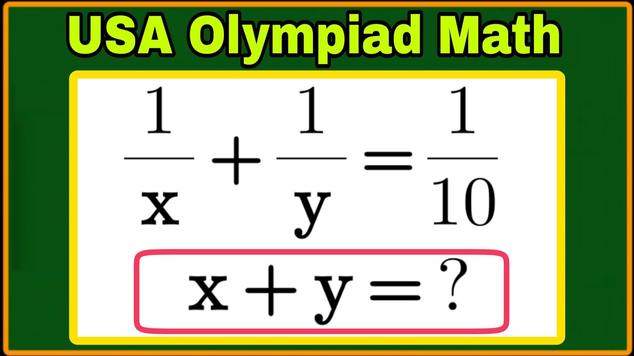 USA| A Very Nice Algebra Olympiad Maths Problem| Can you solve this?