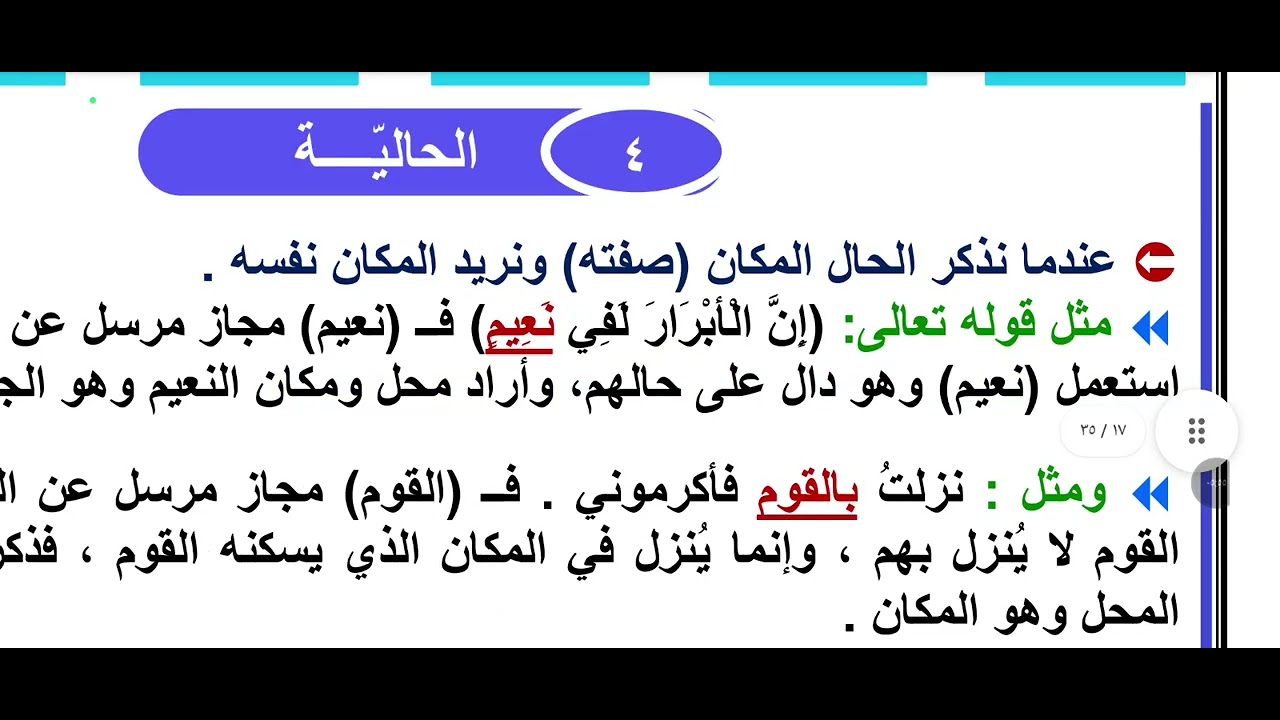 شرح المجاز المرسل للصف الأول الثانوي ترم أول بلاغة 