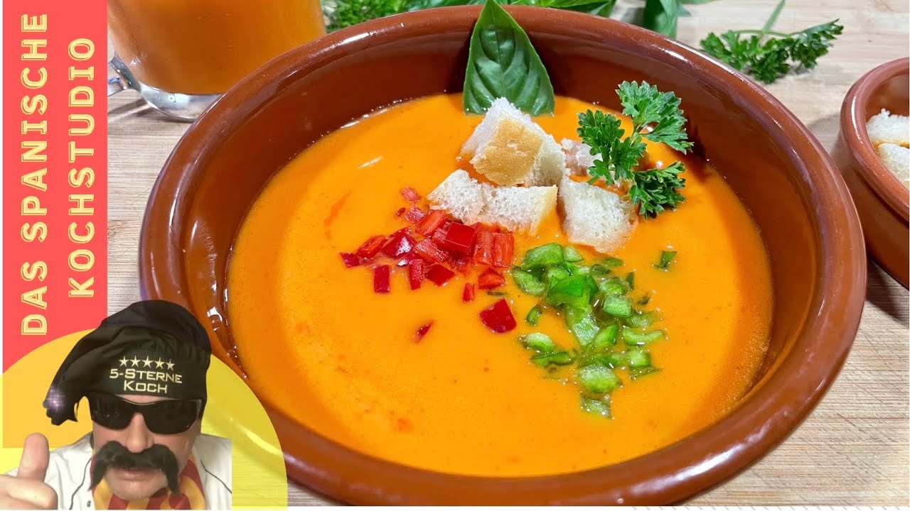 Kalte Tomatensuppe ⎮ Gazpacho ⎮ Sommer Suppe vegetarisch vegan ⎮ Tomaten
