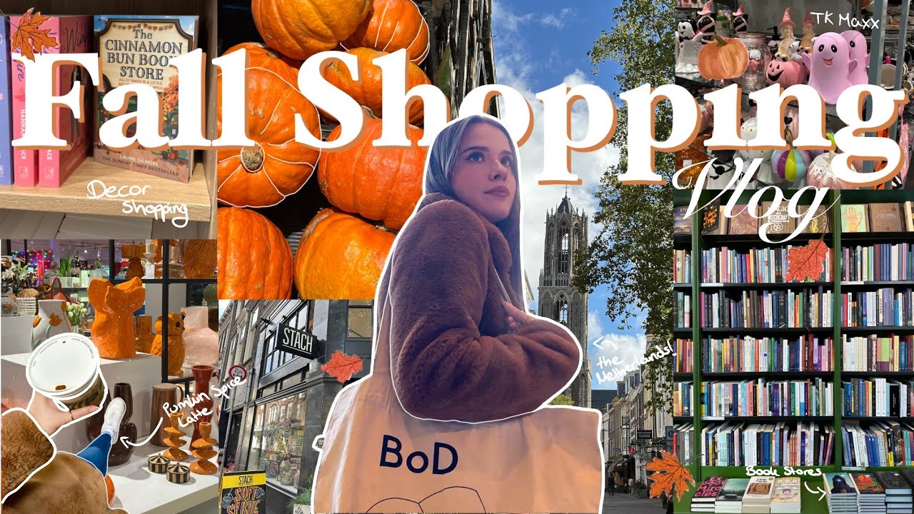 ВЛОГ ОСЕННЕГО ШОПИНГА 🍁🍂 Покупка книг, посещение кафе + шопинг предметов декора 🛍️